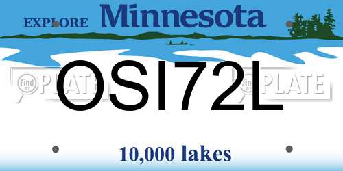 OSI72L Minnesota License Plate