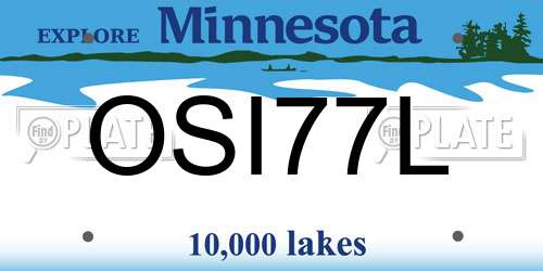 OSI77L Minnesota License Plate