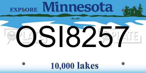 OSI8257 Minnesota License Plate