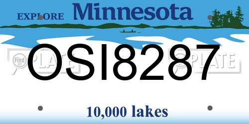 OSI8287 Minnesota License Plate