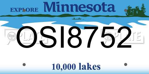 OSI8752 Minnesota License Plate