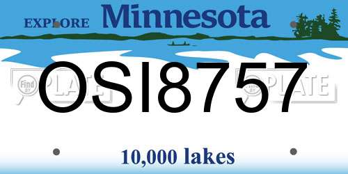 OSI8757 Minnesota License Plate