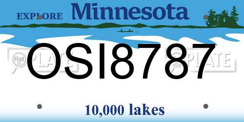 OSI8787 Minnesota License Plate