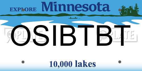 OSIBTBT Minnesota License Plate