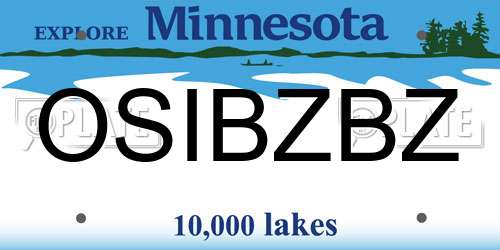 OSIBZBZ Minnesota License Plate