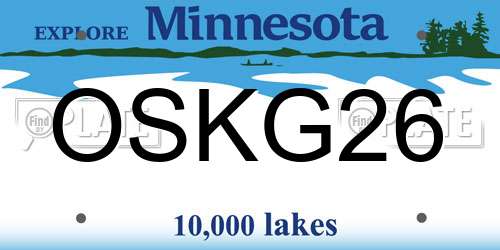 OSKG26 Minnesota License Plate