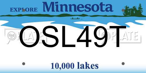 OSL49T Minnesota License Plate