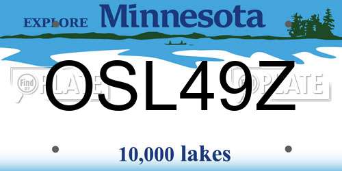 OSL49Z Minnesota License Plate