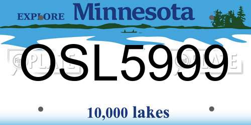 OSL5999 Minnesota License Plate