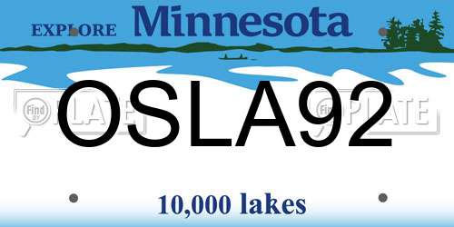 OSLA92 Minnesota License Plate