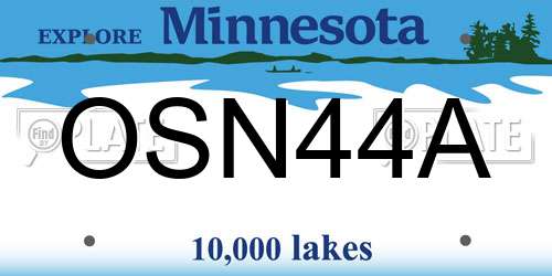 OSN44A Minnesota License Plate