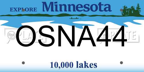 OSNA44 Minnesota License Plate