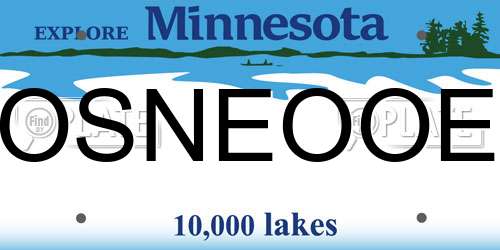 OSNEOOE Minnesota License Plate