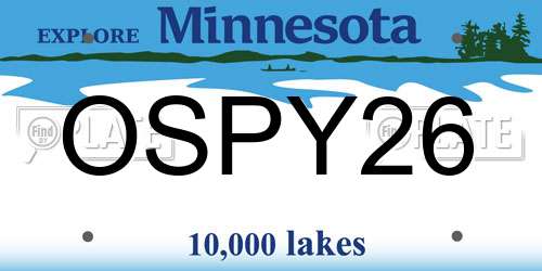 OSPY26 Minnesota License Plate