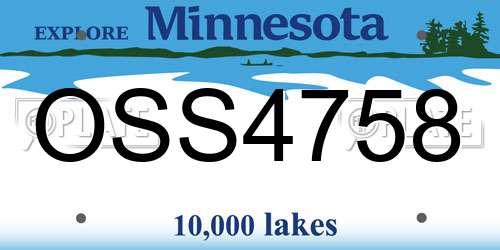OSS4758 Minnesota License Plate