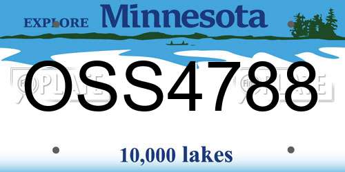 OSS4788 Minnesota License Plate