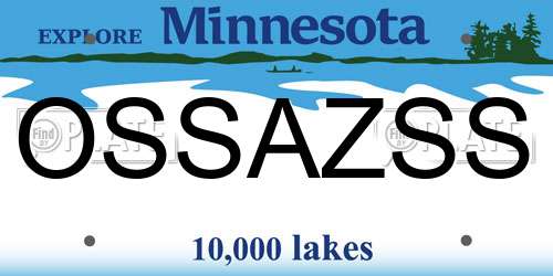 OSSAZSS Minnesota License Plate