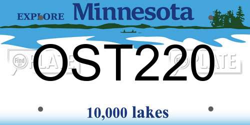 OST220 Minnesota License Plate