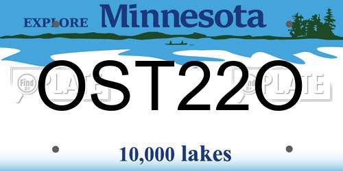 OST22O Minnesota License Plate