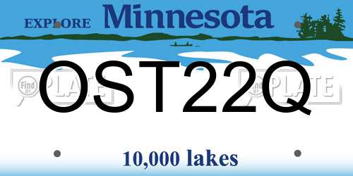 OST22Q Minnesota License Plate