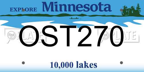 OST270 Minnesota License Plate
