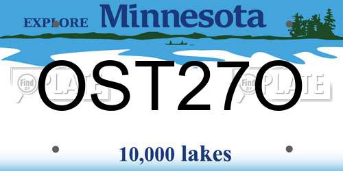 OST27O Minnesota License Plate