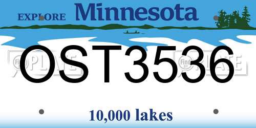 OST3536 Minnesota License Plate