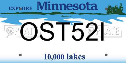 OST52I Minnesota License Plate