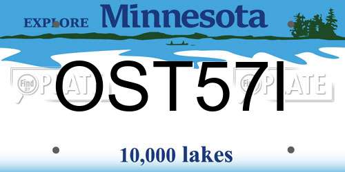 OST57I Minnesota License Plate