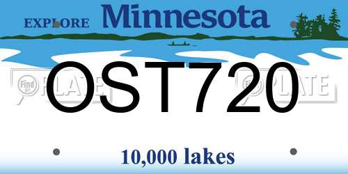 OST720 Minnesota License Plate