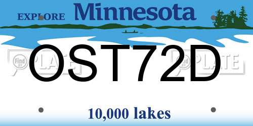 OST72D Minnesota License Plate