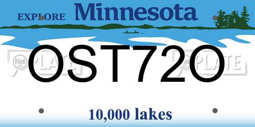 OST72O Minnesota License Plate