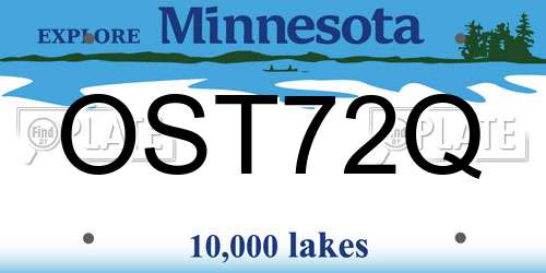 OST72Q Minnesota License Plate