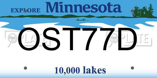 OST77D Minnesota License Plate