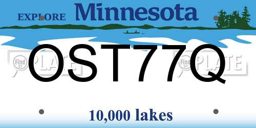 OST77Q Minnesota License Plate