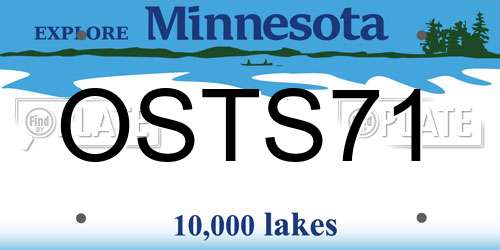 OSTS71 Minnesota License Plate