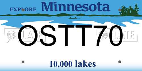 OSTT70 Minnesota License Plate