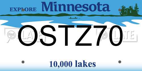 OSTZ70 Minnesota License Plate