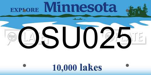 OSU025 Minnesota License Plate