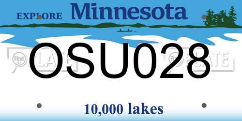 OSU028 Minnesota License Plate