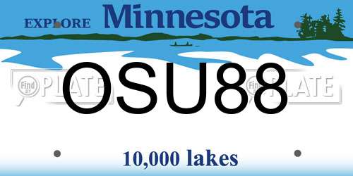 OSU88 Minnesota License Plate