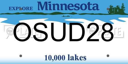 OSUD28 Minnesota License Plate