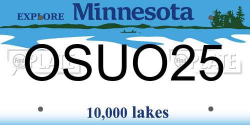 OSUO25 Minnesota License Plate