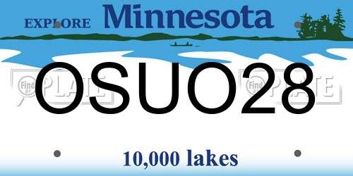 OSUO28 Minnesota License Plate