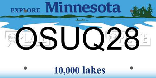 OSUQ28 Minnesota License Plate