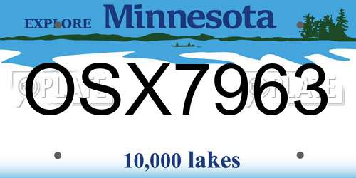 OSX7963 Minnesota License Plate