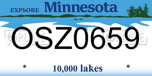 OSZ0659 Minnesota License Plate