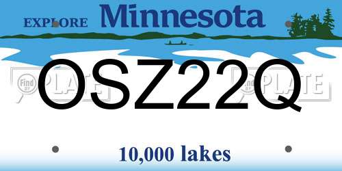 OSZ22Q Minnesota License Plate
