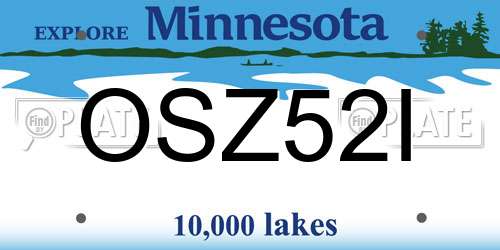 OSZ52I Minnesota License Plate