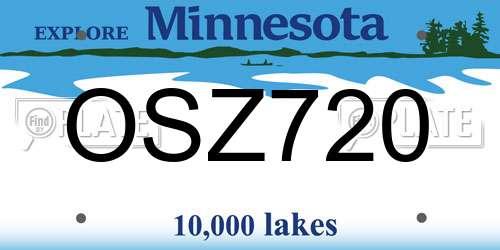 OSZ720 Minnesota License Plate